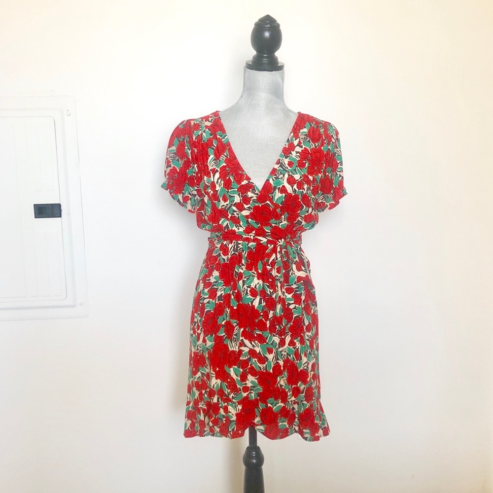 Floral Print Wrap Dress NWOT